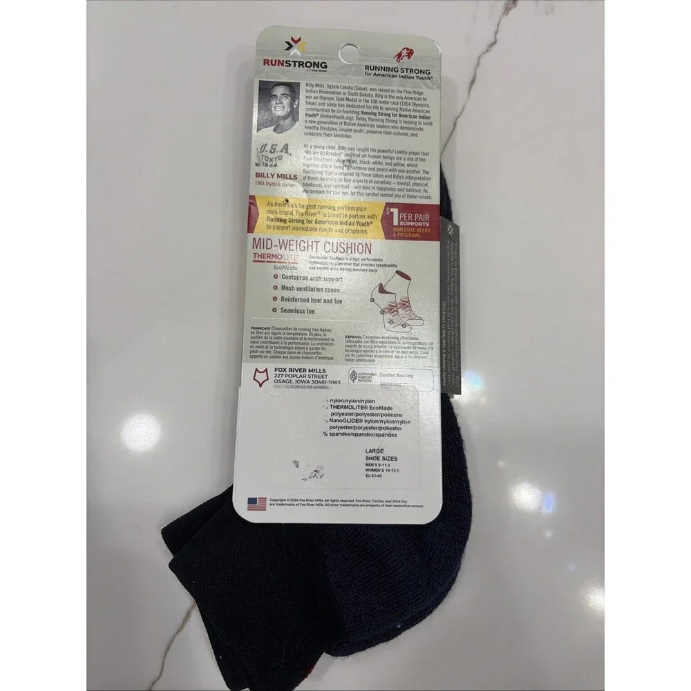 Fox River Runstrong Upland Mid-Weight Crew Socks Large M 9-11 / W 10-12 New